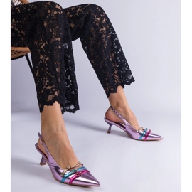 Lila ankklack med öppen klack purpur 1