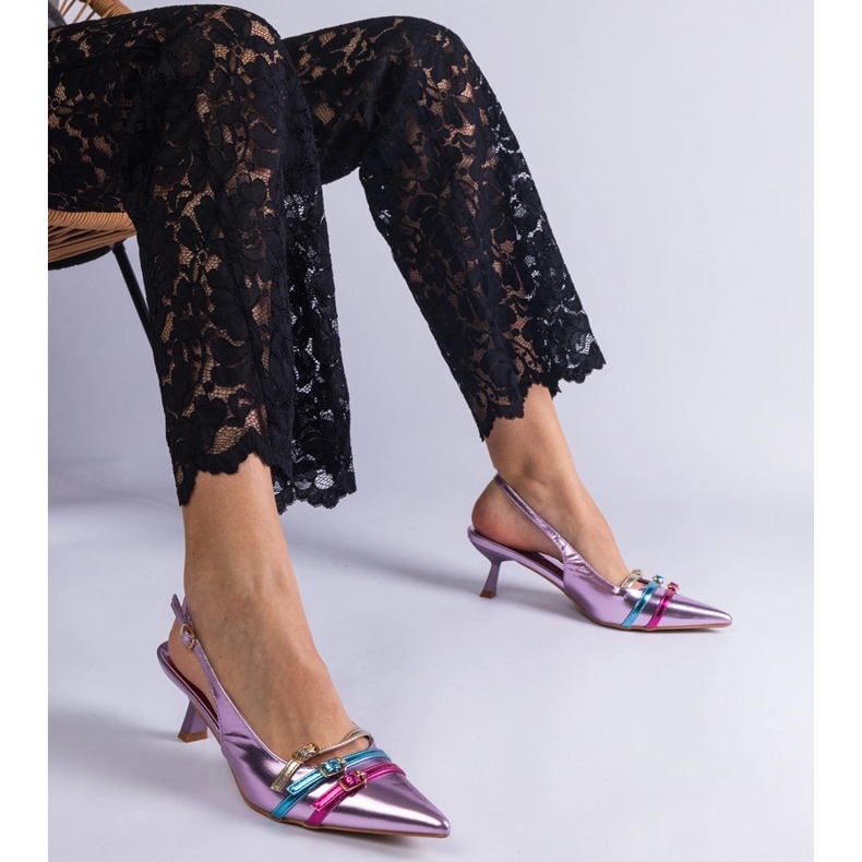 Lila ankklack med öppen klack violett 1