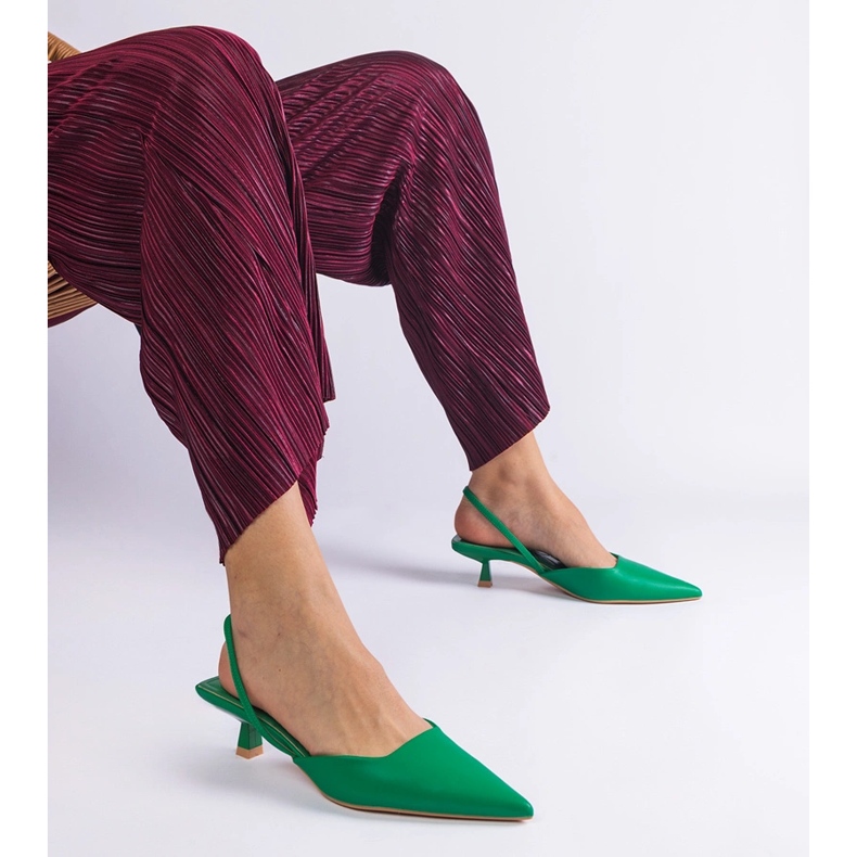 Gröna ankklackar med öppen klack 1