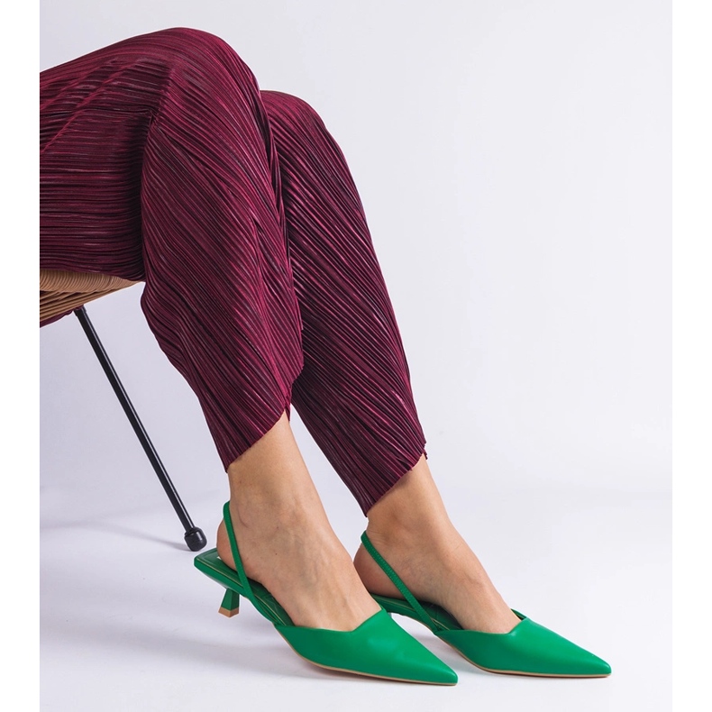 Gröna ankklackar med öppen klack 2