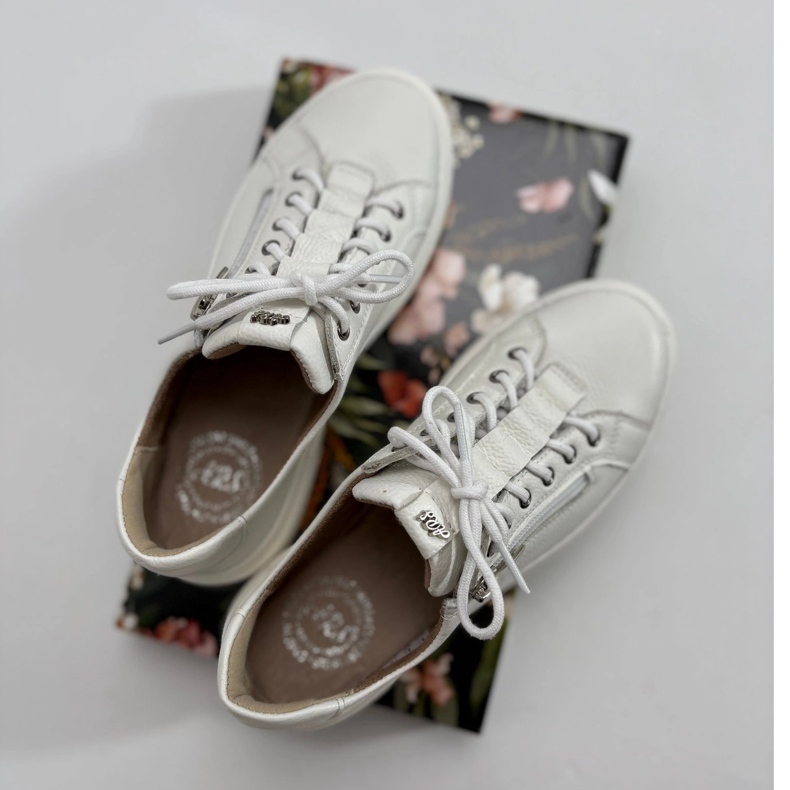 Olivier Skinnskor för kvinnor, Style 1238 vita sneakers 1