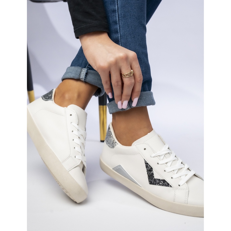 Kvinnors sneakers glitterinsatser svart 1