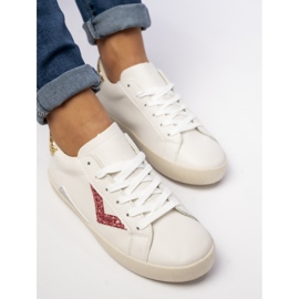Kvinnors sneakers brokad Peachpuff -insatser vit 2