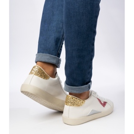 Kvinnors sneakers brokad Peachpuff -insatser vit 1