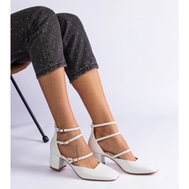 Vita pumpar på pelaren med spännen 1