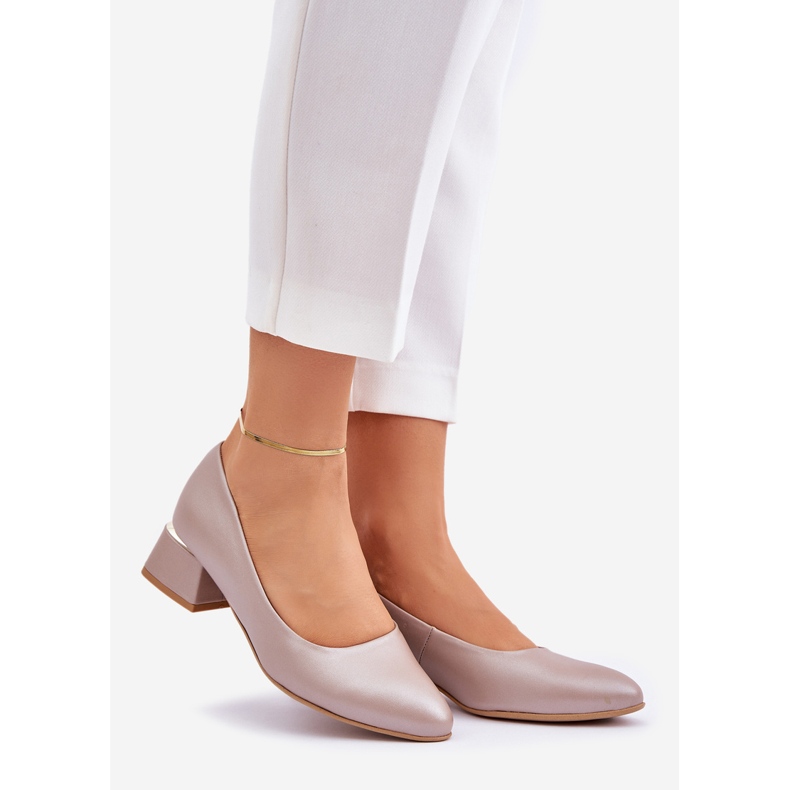 Lewski Shoes Lewski läderpumpar 3118 Dark Beige 1