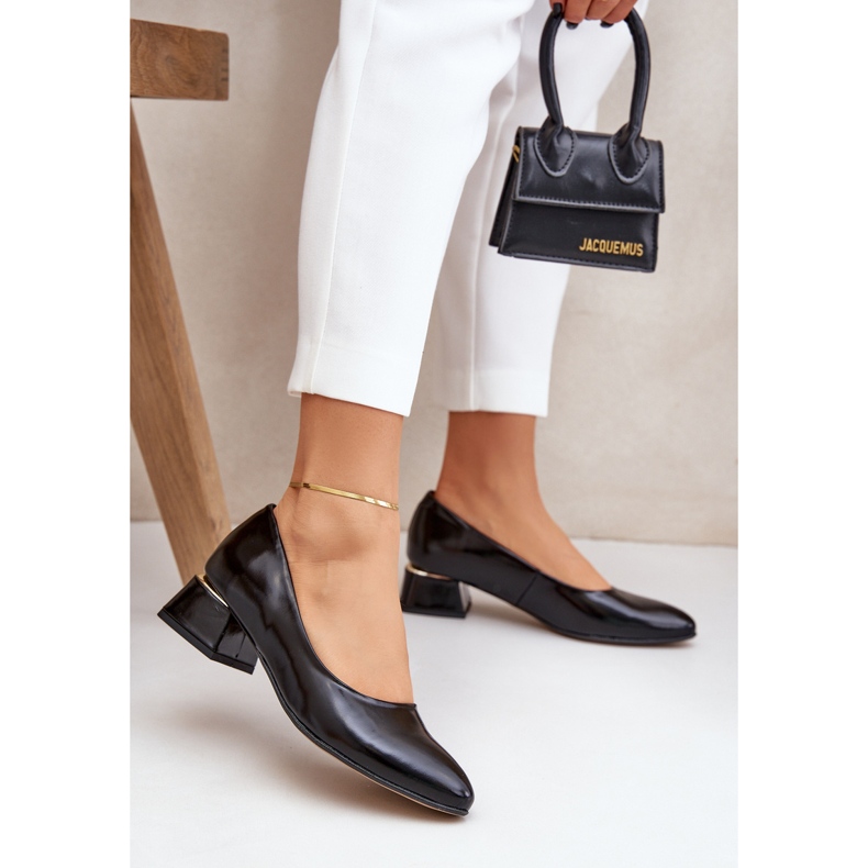 Lewski Shoes Läderpumpar Lewski 3118 med glans svart 2