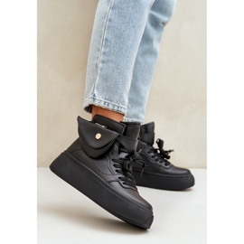 Höga sneakers med en påse på den svarta plattformen 2
