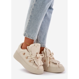 Platformsneakers dam, beige 1