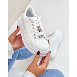 Eco Leather Sneakers med vita och silverstift 2