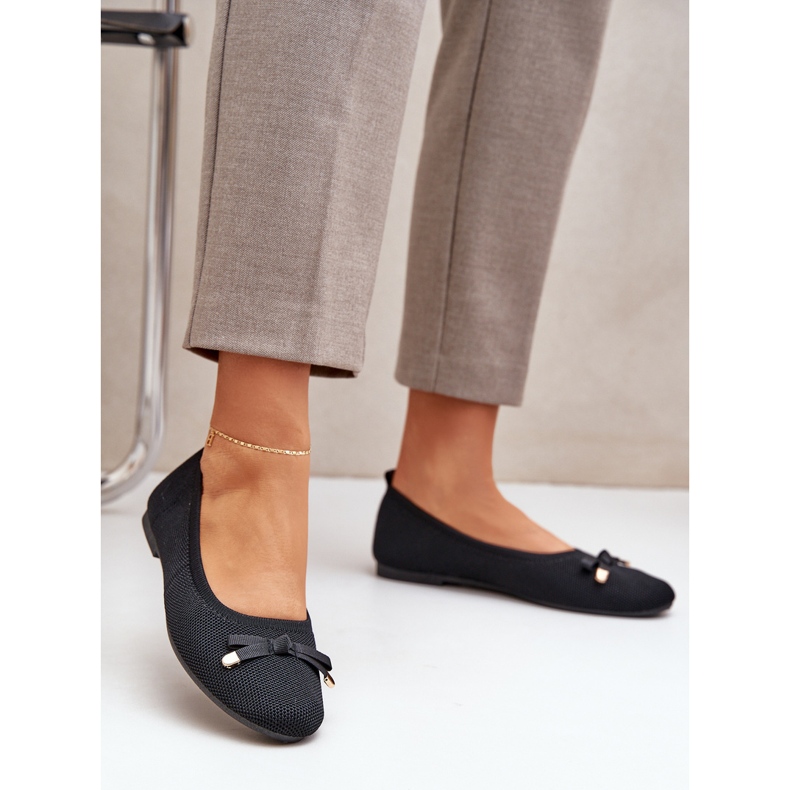 Mesh ballerinas med en svart båge 2