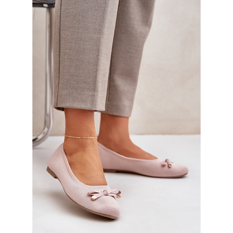 Mesh ballerinas med en rosa båge 2