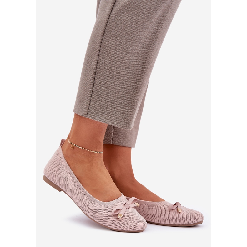 Mesh ballerinas med en rosa båge 1