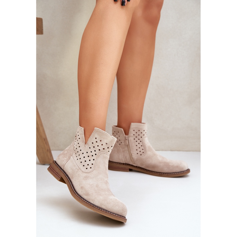 Flat -hanterade stövlar med en OpenWork Boot Light Beige 2