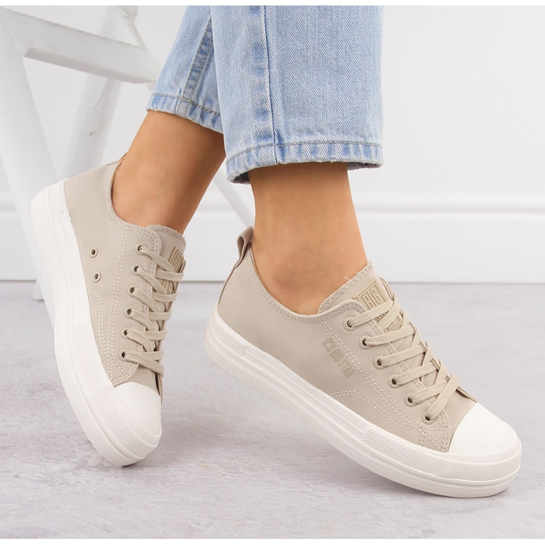 Damsneakers på plattformen beige Big Star LL274969 1