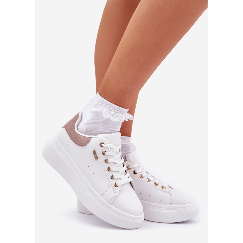 Kvinnors sneakers på plattformen Eco Leather White vit 1