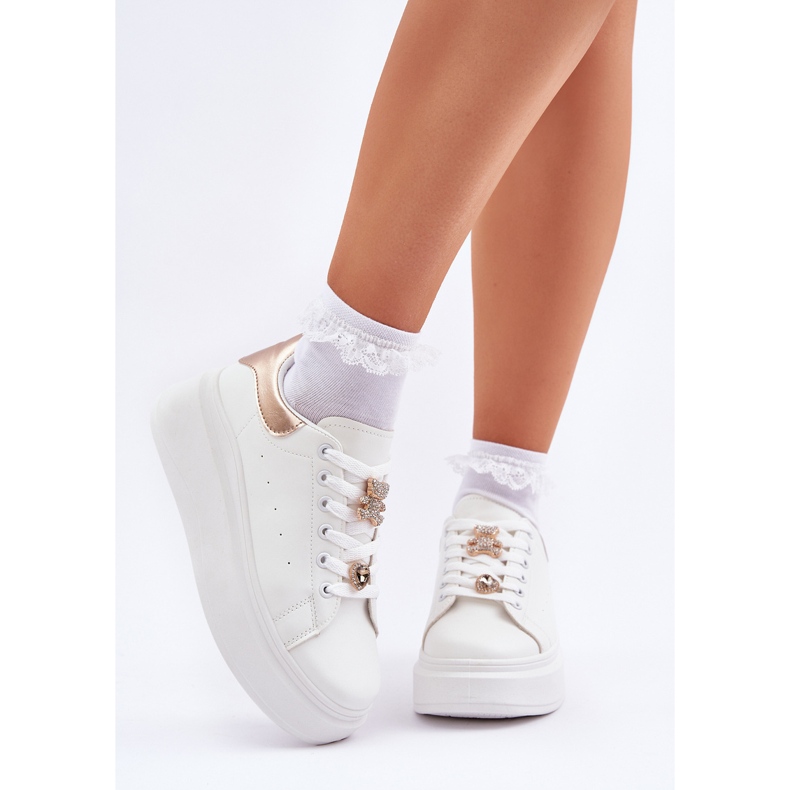 Kvinnors sneakers med vita stift 2