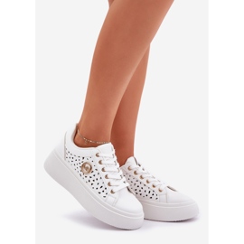 OpenWork Sneakers med gyllene detalj vit 1