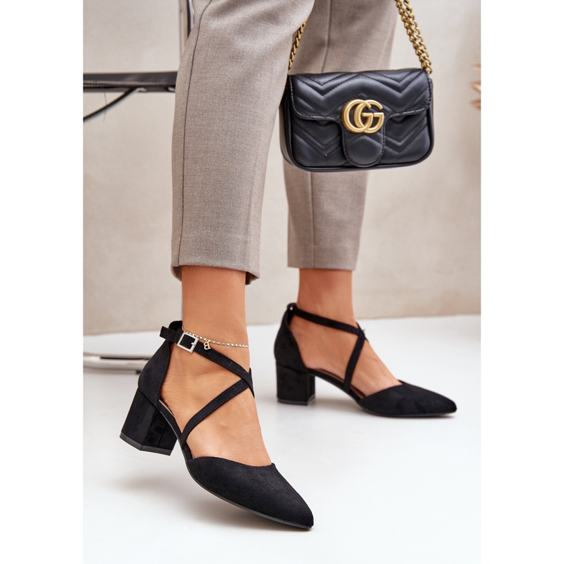 Pumpar på Eco Suede Post Sergio Leone Black svart 2