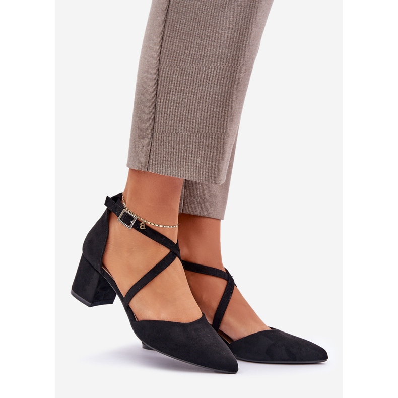 Pumpar på Eco Suede Post Sergio Leone Black svart 1