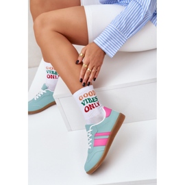 Låga kvinnors sneakers med Eco Leather Mint grön 2