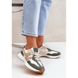 Beige-gröna kvinnors sneakers sportskor 2