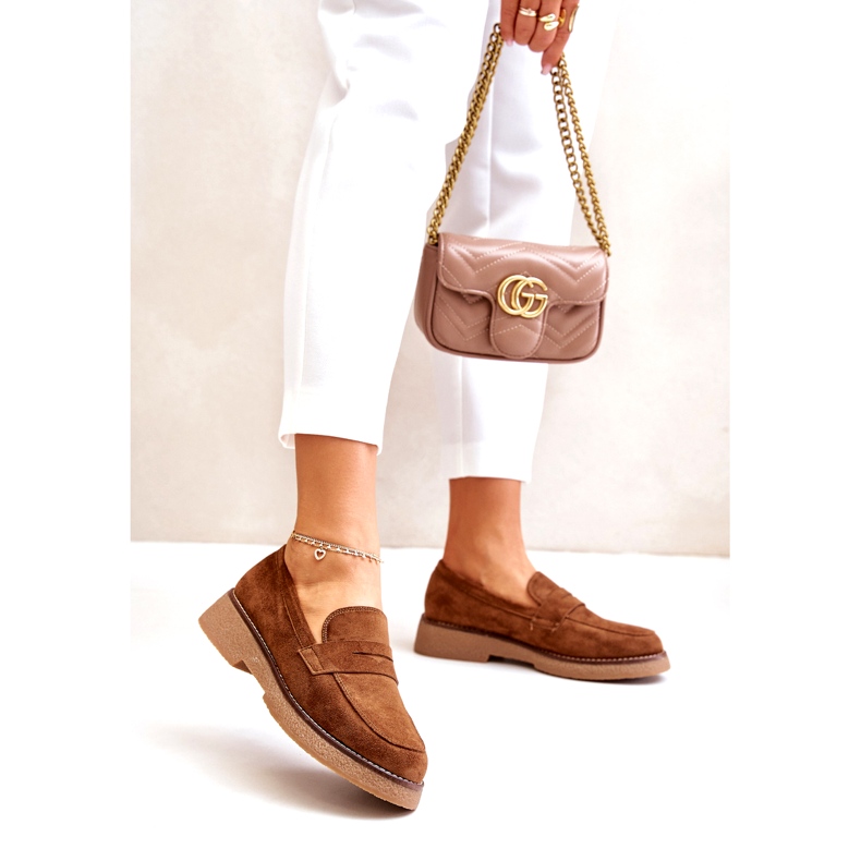 Bellucci Klassiska kvinnors mockasiner med Eco Suede Brown brun 2