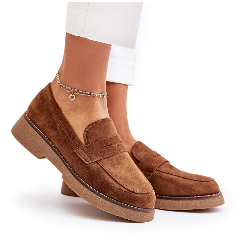 Bellucci Klassiska kvinnors mockasiner med Eco Suede Brown brun 5