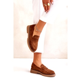 Bellucci Klassiska kvinnors mockasiner med Eco Suede Brown brun 3