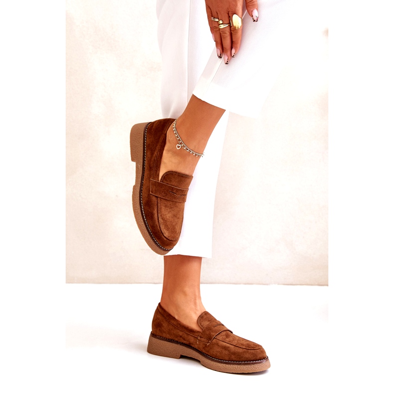 Bellucci Klassiska kvinnors mockasiner med Eco Suede Brown brun 3