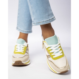 Kvinnors Sport Green och Beige Sneakers 1