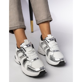 Kvinnors silver sneakers på plattformen silver- 2