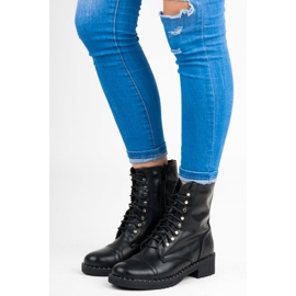 Anesia Paris Svarta knutna ankelboots 1