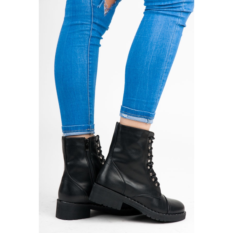 Anesia Paris Svarta knutna ankelboots 2