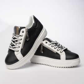 Kvinnors svarta sportsneakers 1