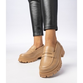 Kvinnors mörka beige loafers 1