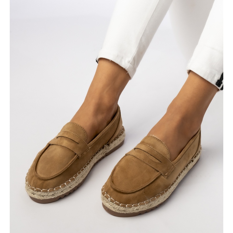 Espadrilles kvinnors kamel loafers beige 1