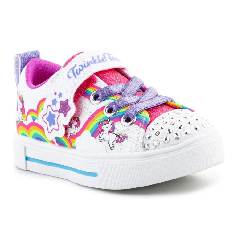 Skechers S-Lights Girls Twinkle Sparks Jumpin Clouds skor 314809N-WMLT vit 2