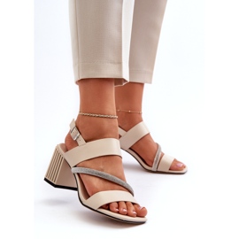 S.Barski Kvinnors eleganta sandaler på posten Beige MR38-549 4