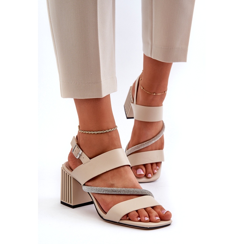 S.Barski Kvinnors eleganta sandaler på posten Beige MR38-549 5