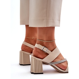 S.Barski Kvinnors eleganta sandaler på posten Beige MR38-549 7