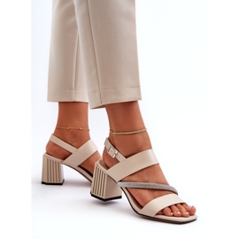 S.Barski Kvinnors eleganta sandaler på posten Beige MR38-549 6