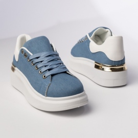 Kvinnors blå sportsneakers 1