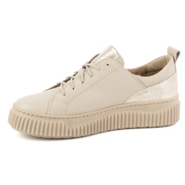 Olivier Kvinnor läderskor sneakers beige 1