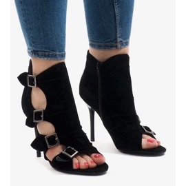 Kvinnors svart mocka bundna arbetarstövlar 1