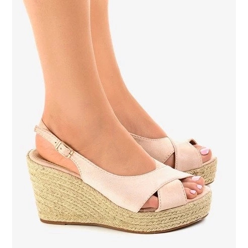 Mockaboots för våren, högklackade damskor beige 1