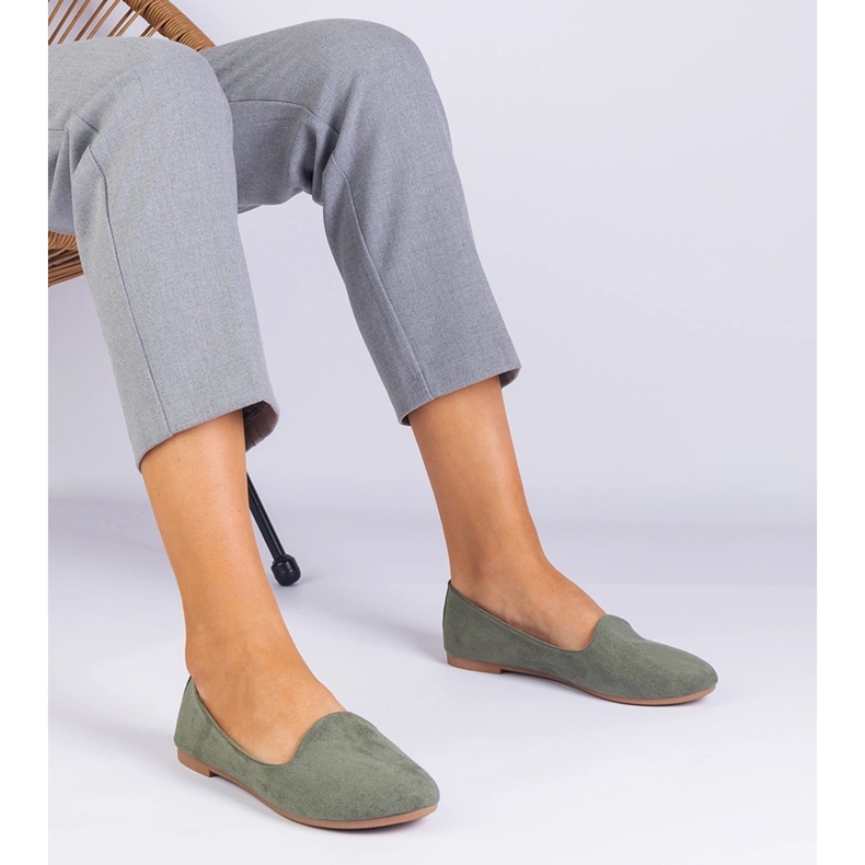 Green Classic Ballerinas från Ekozamsz grön 1