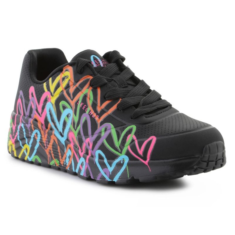 Skechers Uno LTE -skor - Sprid kärleken 314064L -BKMT Colorful Hearts svart 1