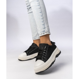 Kvinnors sneakers på plattformen svart 2