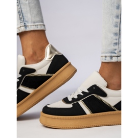 Kvinnors klassiska sneakers på Platfom Black svart 2